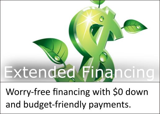 Flexible extended financing offers payments comfortably within budget.